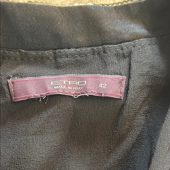 Etro Women’s Black and Purple Graphic Blouse Size 42 - Picture 2 of 4